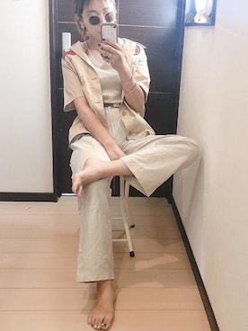 「BOYCOTT（ボイコット）のアイテム（トップス）」を使った、カジマリさん（レディース・162cm）の夏コーディネート