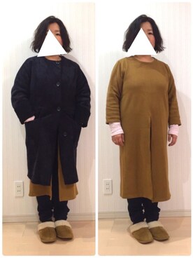「coen（コーエン）のアイテム（ムートンコート）」を使った、はななさん（レディース・150cm）の冬コーディネート