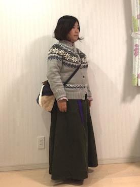 「niko and...（ニコアンド）のアイテム（クラッチバッグ）」を使った、はななさん（レディース・150cm）の冬コーディネート