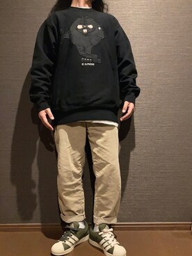 「Old adidas（オールドアディダス）のアイテム」を使った、ninja-kingさん（メンズ・169cm）の冬コーディネート