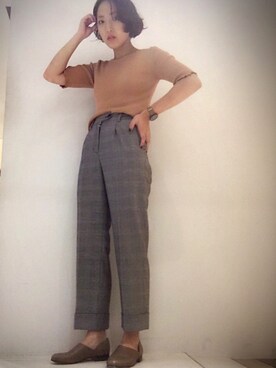 「STUDIOUS SELECT（ステュディオスセレクト）のアイテム（シューズ）」を使った、テラダアイリさん（レディース・163cm）の夏コーディネート