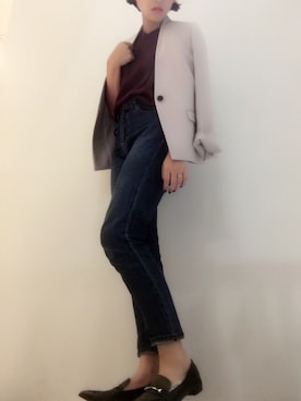 「アイテム（ローファー、グリーン系）」を使った、テラダアイリさん（レディース・163cm）の夏コーディネート