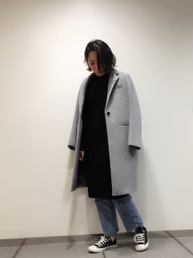 「STUDIOUS BLUE（ストゥディオスブルー）のアイテム（ワンピース）」を使った、テラダアイリさん（レディース・163cm）の秋コーディネート