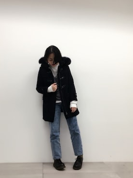 「STUDIOUS（ステュディオス）のアイテム（ダッフルコート）」を使った、テラダアイリさん（レディース・163cm）の秋コーディネート