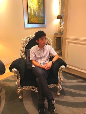 「NICOLE（ニコル）のアイテム（パンツ）」を使った、右耳Xさん（メンズ・170cm）の夏コーディネート