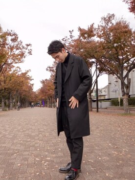 「Dr. Martens（ドクターマーチン）のアイテム（モカシン/デッキシューズ）」を使った、TAKUTOさん（メンズ・174cm）の秋コーディネート