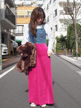 「Khaju（カージュ）のアイテム（その他アウター）」を使った、権田　彩弓さん（レディース・157cm）の秋コーディネート