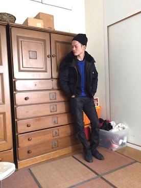「SLICK（スリック）のアイテム（テーラードジャケット）」を使った、MM.Hさん（メンズ・173cm）の冬コーディネート