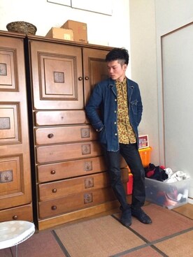 「リーバイス」｜「アイテム（ステンカラーコート）」を使った、MM.Hさん（メンズ・173cm）の冬コーディネート