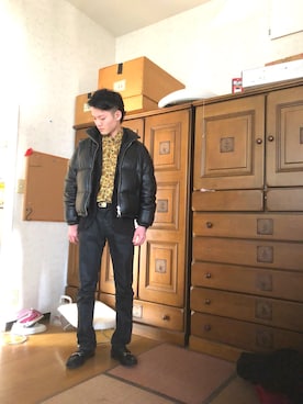 「シャツジャケット」｜「アイテム（ダウンジャケット/コート）」を使った、MM.Hさん（メンズ・173cm）の冬コーディネート