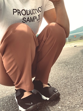 「アイテム（スラックス、ピンク系）」を使った、Y..Sさん（レディース・158cm）の夏コーディネート