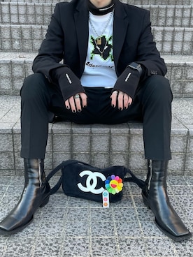 「ADER error」｜「アイテム（アクセサリー）」を使った、えるさん（メンズ・175cm）の春コーディネート