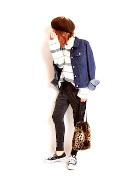 「CONVERSE（コンバース）のconverse（コンバース） ALL STAR OX（オールスターOX）（スニーカー）」を使った、akinaさん（レディース・156cm）の冬コーディネート