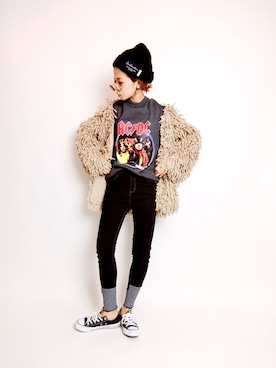 「CONVERSE（コンバース）のconverse（コンバース） ALL STAR OX（オールスターOX）（スニーカー）」を使った、akinaさん（レディース・156cm）の冬コーディネート