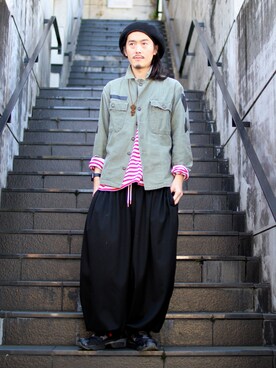 「SASQUATCHfabrix.（サスクワァッチファブリックス）のアイテム」を使った、MANYさん（メンズ・175cm）の冬コーディネート