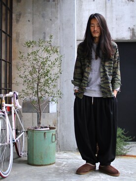 「SASQUATCHfabrix.（サスクワァッチファブリックス）のアイテム」を使った、MANYさん（メンズ・175cm）の冬コーディネート