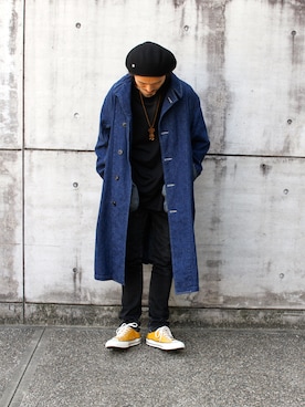 「LABRAT（ラブラット）のアイテム（パンツ）」を使った、MANYさん（メンズ・175cm）の春コーディネート