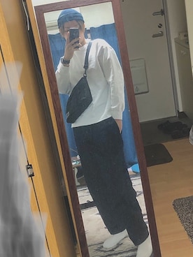 「BEN DAVIS（ベンデイビス）のアイテム（スウェット）」を使った、yuuaさん（メンズ・180cm）の冬コーディネート