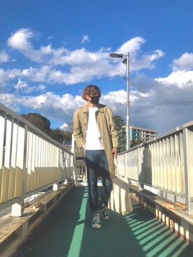 「BEN DAVIS（ベンデイビス）のアイテム（スウェット）」を使った、yuuaさん（メンズ・180cm）の冬コーディネート