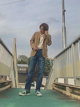 「Banana Republic（バナナリパブリック）のアイテム（テーラードジャケット）」を使った、yuuaさん（メンズ・180cm）の春コーディネート