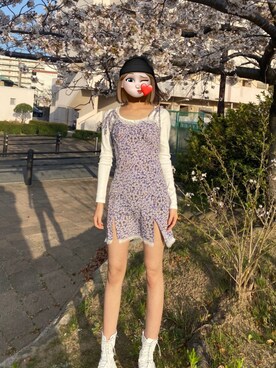 【SAINT LAURENT】2021ss daisy花柄mini dress肩幅37cm