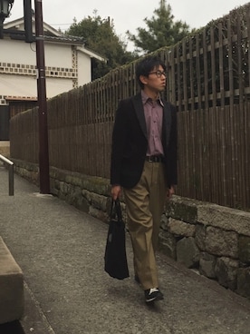 「JUNYA WATANABE MAN（ジュンヤワタナベマン）のアイテム（テーラードジャケット）」を使った、マロポッポ軍曹さん（メンズ・173cm）の春コーディネート