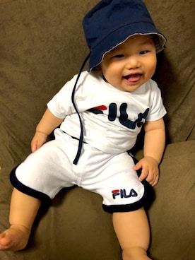 「FILA（フィラ）のアイテム（パンツ）」を使った、あさしさん（キッズ・61cm）の夏コーディネート