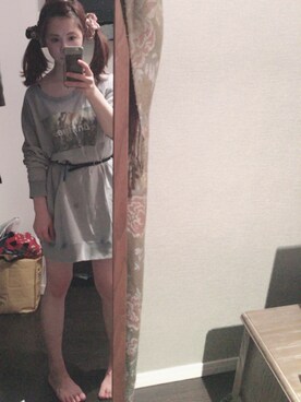 「E hyphen world gallery（イーハイフンワールドギャラリー）のアイテム（ワンピース、グレー系）」を使った、でかマイさん（レディース・160cm）の春コーディネート