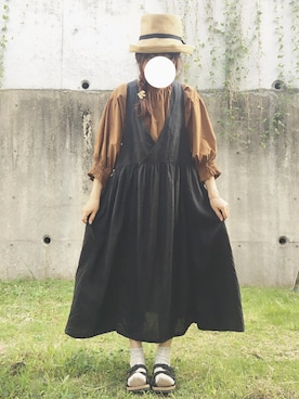 「アイテム（イヤリング）」を使った、ふかみさん（レディース・158cm・20代）の秋コーディネート