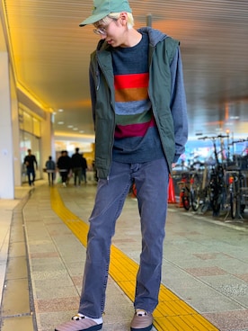 「MATIX（マティックス）のアイテム」を使った、AKKIIさん（メンズ・182cm）の秋コーディネート