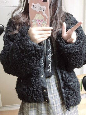 「アイテム（ブルゾン）」を使った、Asanoさん（レディース・155cm・10代）の秋コーディネート
