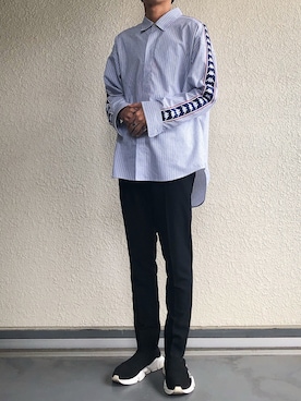 「ソックススニーカー」｜「アイテム（スラックス）」を使った、takutoさん（メンズ・171cm）の夏コーディネート