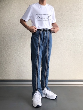 「MARTINE ROSE（マーティンローズ）のアイテム（スニーカー）」を使った、takutoさん（メンズ・171cm）の秋コーディネート