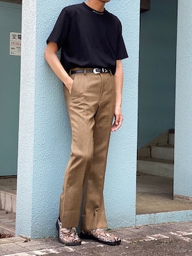 「MARTINE ROSE（マーティンローズ）のアイテム（ローファー）」を使った、takutoさん（メンズ・171cm）の夏コーディネート