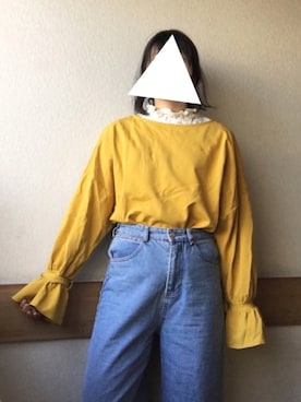 「フリルトップス」｜雫さん（レディース・153cm）の春コーディネート