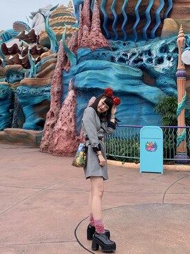 「Guess（ゲス）のアイテム（ワンピース/ドレス）」を使った、Hinataさん（レディース・155cm）の冬コーディネート