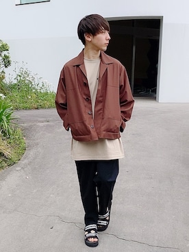 「markaware（マーカウェア）のアイテム」を使った、多田さん（メンズ・165cm）の春コーディネート