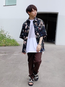 「soe（ソーイ）のアイテム」を使った、多田さん（メンズ・165cm）の春コーディネート