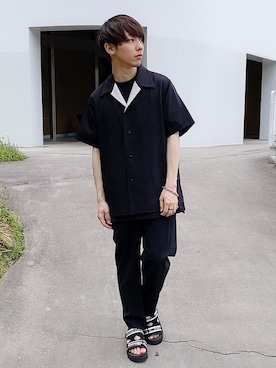 「アイテム（サンダル）」を使った、多田さん（メンズ・165cm）の春コーディネート