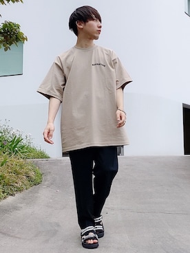 「CLANE（クラネ）のアイテム（トップス）」を使った、多田さん（メンズ・165cm）の春コーディネート