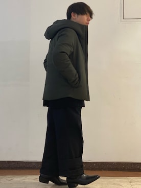 「STUDIOUS（ステュディオス）のアイテム（ダウンジャケット/コート）」を使った、多田さん（メンズ・165cm）の冬コーディネート
