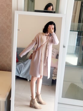 「TITTY&CO.（ティティーアンドコー）のアイテム（ピーコート）」を使った、claire酱さん（レディース・162cm）の春コーディネート