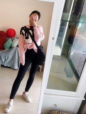 「PULL&BEAR（プルアンドベア）のアイテム（パーカー）」を使った、claire酱さん（レディース・162cm）の春コーディネート