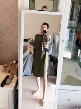 「UNIQLO（ユニクロ）のアイテム（スタジャン）」を使った、claire酱さん（レディース・162cm）の春コーディネート