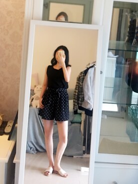 「MONKI（モンキ）のアイテム（カーゴパンツ）」を使った、claire酱さん（レディース・162cm）の夏コーディネート