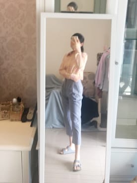 「TOPSHOP（トップショップ）のアイテム（シャツ/ブラウス）」を使った、claire酱さん（レディース・162cm）の夏コーディネート