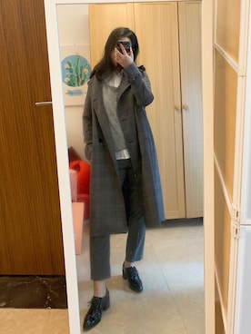 「sandro（サンドロ）のアイテム（ジャケット/アウター）」を使った、claire酱さん（レディース・162cm）の秋コーディネート
