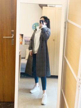 「sandro（サンドロ）のアイテム（ジャケット/アウター）」を使った、claire酱さん（レディース・162cm）の冬コーディネート