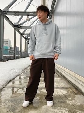 「JUNRED（ジュンレッド）のアイテム（パーカー）」を使った、せいじさん（メンズ・175cm）の冬コーディネート