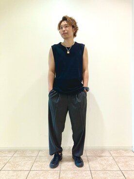 「JUNRED（ジュンレッド）のアイテム（タンクトップ）」を使った、せいじさん（メンズ・175cm）の春コーディネート